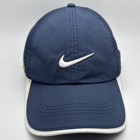 Nike Hat Cap Adjustable Embroidered Swoosh Blue Golf Casual Stretch 20XI - Picture 2 of 7